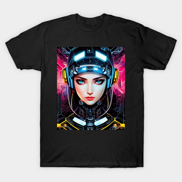 Cyberpunk Girl T-Shirt by MtWoodson